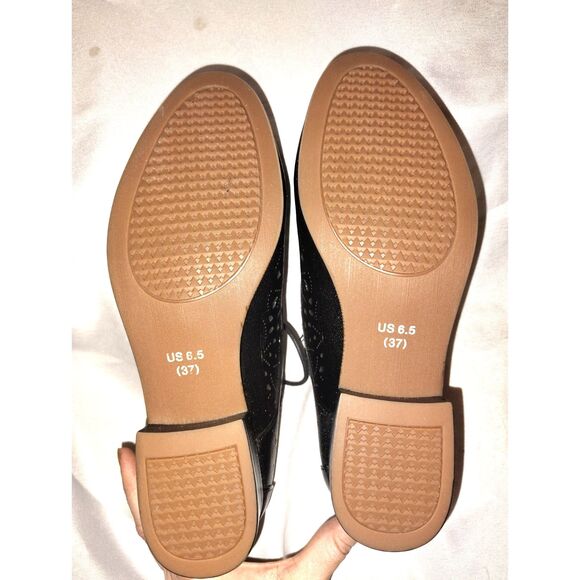 Mona Flying Handmade Shoes Leather Perforated Oxfords Brogue Derby Size 6.5 - Picture 2 of 9